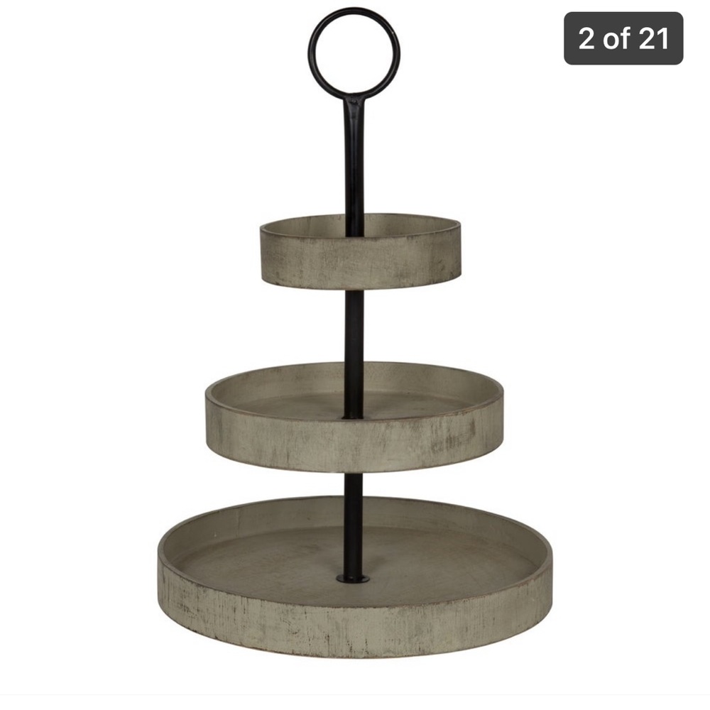 Late and Laurel three tiered wood tray